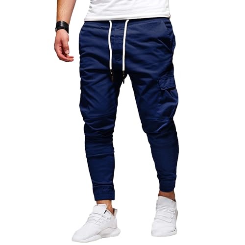 Mens Fashion Joggers Pants Casual Cargo Hiking Sweatpants Workout Running Athletic Long Trousers with Pockets