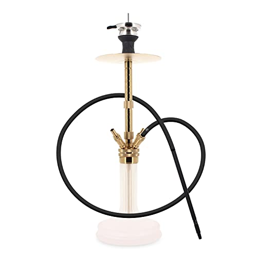 WD Hookah Shisha Set Komplettset aus Edelstahl in Gold F61G-32 Wasserpfeife Edelstahlshisha Hookah inkl. Zubehör Shisha… – Bild 7