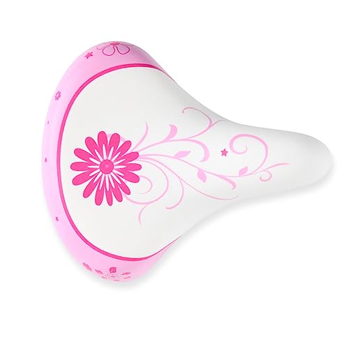 EIRONA Wide Kids Bike Seat for Girls Bike, Comfortable Kids Bike Seat Fit for 12 14 16 18 20 inch Mountain Road Bicycle, Pink