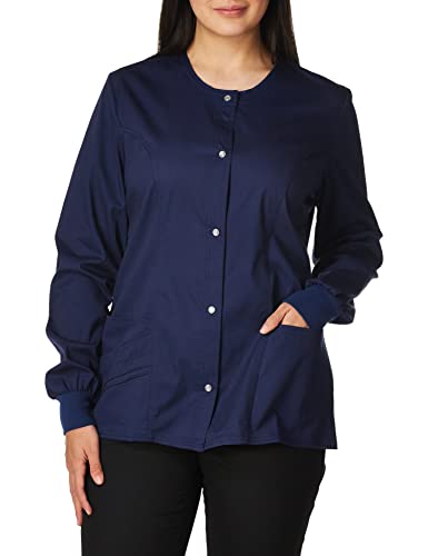 Creative Product Cherokee Women's Scrubs Luxe Snap Front Warm Up Jacket, Navy, XX-Large Creative Product Cherokee Women's Scrubs Luxe Snap Front Warm Up Jacket, Navy, XX-Large