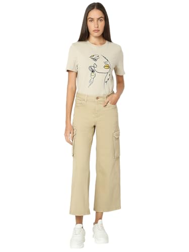 Image of VERO Moda Women's High Waist Cropped Cargo Jeans