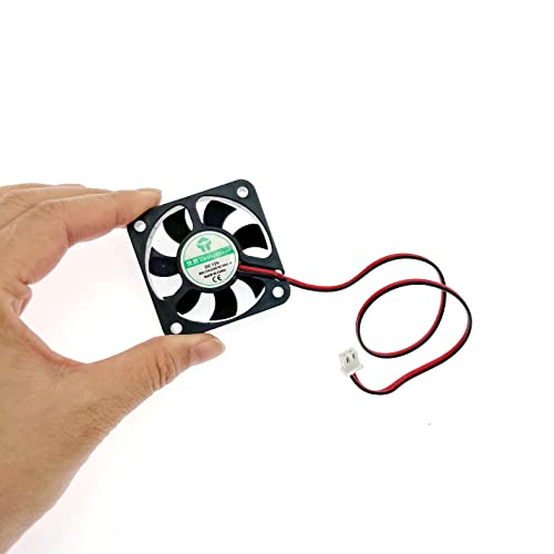 JZK 2pcs 50 * 50 * 10mm 2pin DC 12V Mini Silent Cooling Fan With Wires - Image 4