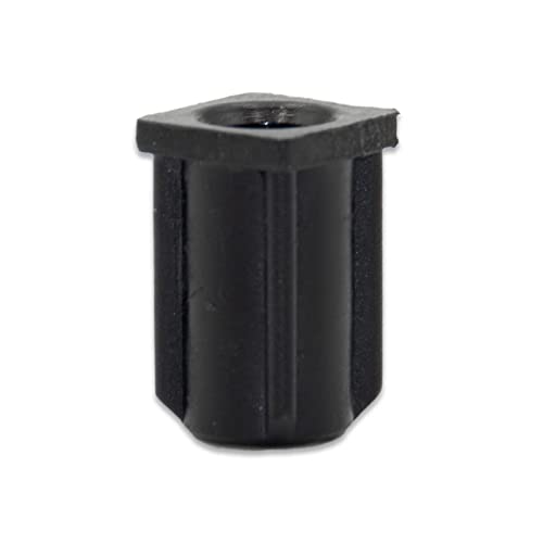 Image of Flyshop Black M5 Threaded Plastic Plugs Square Tube End Caps Tubing Plugs Inserts Furniture Glider 10 mm x 10 mm 4 Pcs