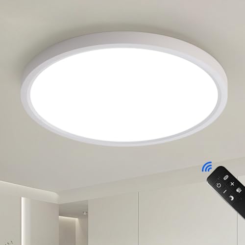 JDONG LED Deckenleuchte 60CM Deckenlampe Dimmbar mit Fernbedienung Bürolampe Moderne Rund lamp Ultra Dünn 2.5CM Ideal für Wohnzimmer Schlafzimmer Flur Küche Balkon Esszimmer