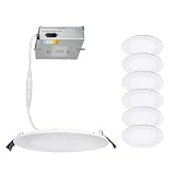 WAC Lighting Lotos 4in LED Round Recessed Light 5-CCT Selectable 8W 725 Lumens IC-Rated Airtight 120V-277V Universal in White (Pack of 6)