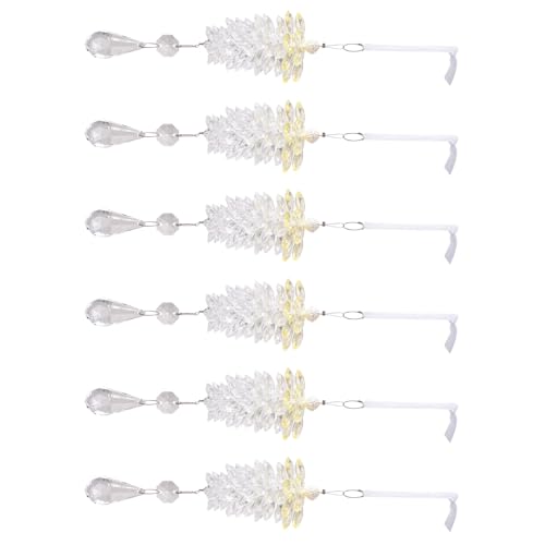 Pendentif pomme de pin acrylique Lot de 6 décorations sapin de Noël - 2