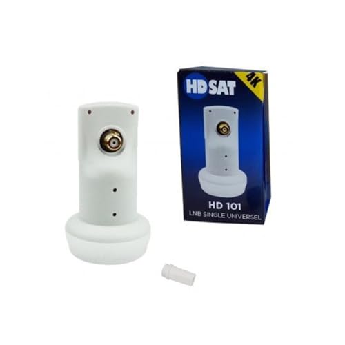HDSAT HD101 LNB Single Tête Parabole Universelle Full HD 4K Gain 65dB