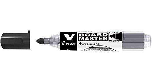 Pilot V Board Master – Lote de 3 rotuladores para pizarra blanca, punta gruesa, color negro