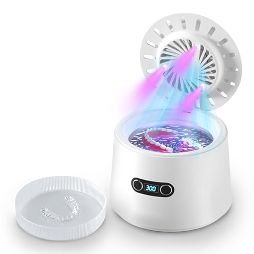 Pulitore Ultrasuoni， 48000Hz Pulitore Gioielli Ultrasuoni， Lampada UV Lavatrice Ultrasuoni