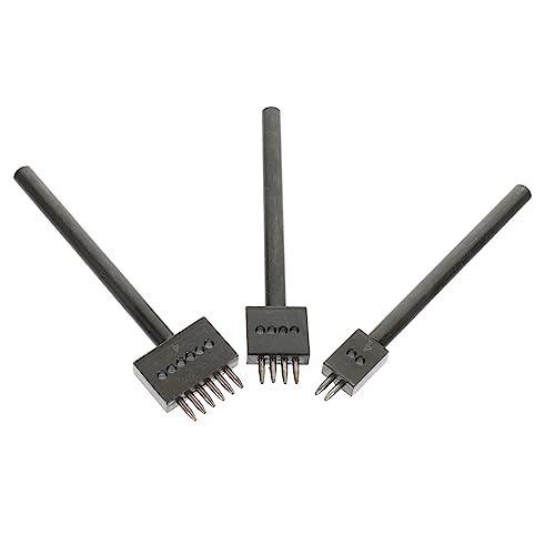 LIFKOME 3Pcs DIY Leather Punching Tool Round Hole Punch for Compact Design for Easy Use for DIY Projects Spacing Prong Punching