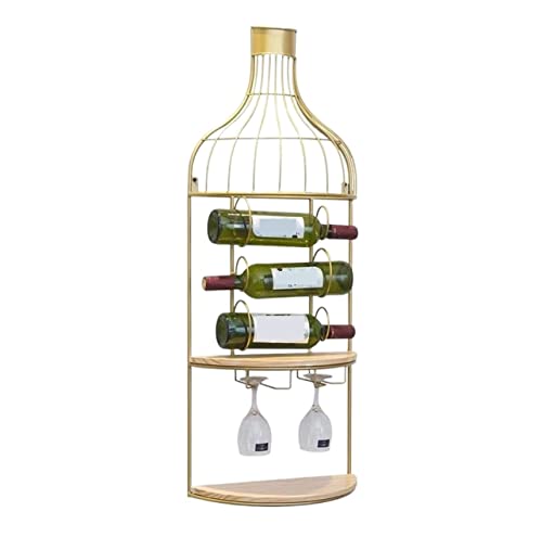 Soporte para botellas de vino de madera sólida para colgar en pared