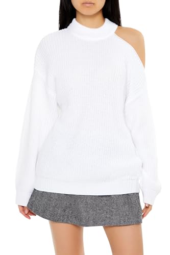 Forever 21 Women's Asymmetrical Open-Shoulder Sweater