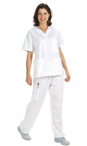 NCD Medical/Prestige Medical - Camisa para uniforme médico, XS, blanco, 1