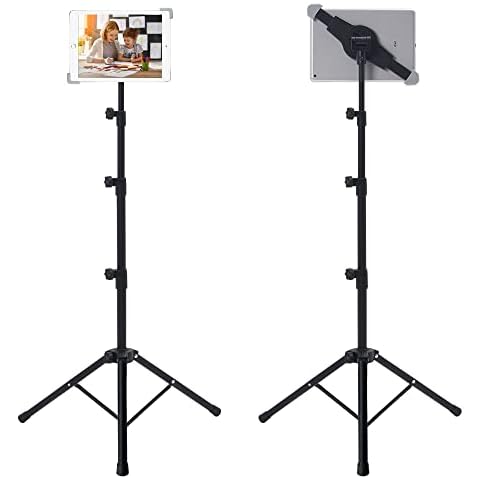 Ipad Tripod Stand, Height Adjustable iPad Stand Floor, Tablet Holder Stand with 360 Degree Rotating Tablet Mount for ipad Pro12.9, iPad Air and Other device Within 9.5-14.5 Inch Cover
