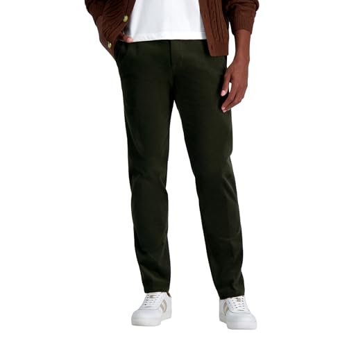 Haggar Men’s Straight Fit Premium Stretch Corduroy Pant Military Green - image 1