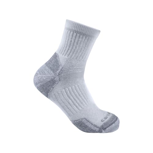Carhartt mens Midweight Cotton Blend 3 Pack Socks, Grey, X-Large US