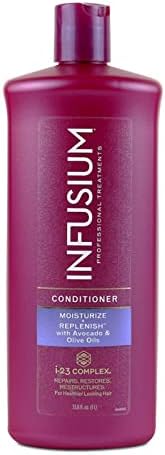 Infusium Moisturize and Replenish Professional Conditioner, Avocado & Olive Oil, Classic Light and Soothing Scent, 33.8 Fl Oz