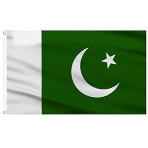 AhfuLife Pakistan Flagge 90 x 150 cm, 1 Stück Pakistanische Fahne Leuchtenden Farben mit Messing-Ösen, Pakistan Fahne für 2024 Pakistan Tag Olympische Nationaltag Haus Garten Party Bar Deko
