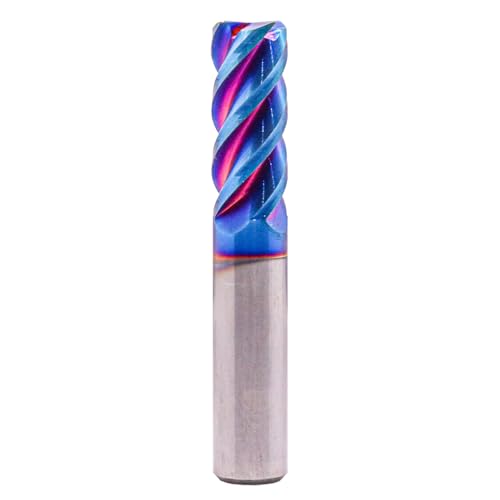 Image of BestParts HRC65 Tungsten Carbide Square End Mills - TiAlsiN Nano Coated, 4 Flute, 45 Degree Helix, 1 /2 inch Cutting Diameter, 1 /2 inch Shank Diameter, 1-1 /4 inch Length of Cut, 3 inch Overall Length