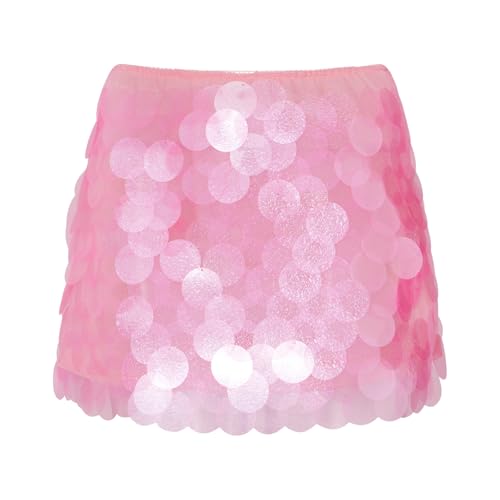 Women's Fashion Mini Skirts Low Rise Sequins Skirts Spring Summer Casual Bodycon Skirts