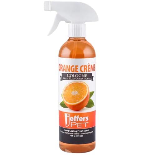 Jeffers Pet Cologne for Dogs, Cats, Rabbits & Ferrets, Orange Creme 16oz – Soap-Free, Conditioner for Silky Coats, Safe & Fresh Fragrance, Deodorizing Spray for Pets, Grooming Essentials
