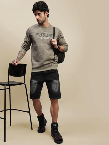 Image of Lux Nitro Men's Premium Fleece Sweatshirt | High Density HD Print | Soft & Warm Winter Wear | Stylish Casual Round Neck Pullover for Daily Use