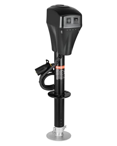 VEVOR Electric Trailer Jack, 5000 lbs, Heavy Duty RV Electric Power Tongue Jack with 7-pin Connector, Manual Crank Handle & Weatherproof Jack Cover, 10