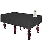 Oslimea 7 8 9ft Billiard Pool Table Covers with Drawstring Pool Table Billiard Waterproof Table Cover for Billiard Table/Rectangle Table (Black: 7ft--90x52x7.8 in)