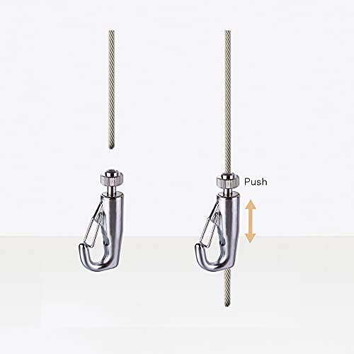 Image of Art Picture Hanging Ceiling Mounted Complete Picture Frame Hangers Gallery (Two 59inch Long Rails 4 Hooks and 4 Cables,White) Mounted on The Ceiling