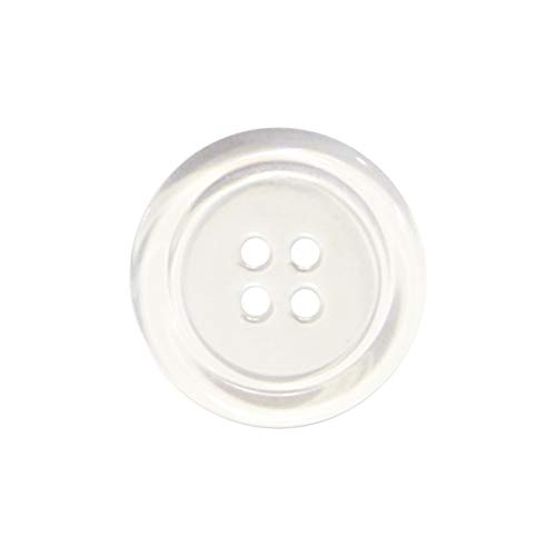 Buttons 1 Inch (1”) 4 Hole 10 Pieces - White Black Clear - Sewing Crafts Replacement Button -Perfect For Crafts, Coats, Shirts, Pants, Shorts, Cardigans, Blazers, Skirts (Clear) #TOP2