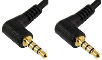 Miniatura 2 de DC 0.138 in 4Pole macho a macho DC Audio estéreo 4 polos Cable de extensión en ángulo de 90 grados para teléfonos, portátiles, MP3, mesa PC y más (2