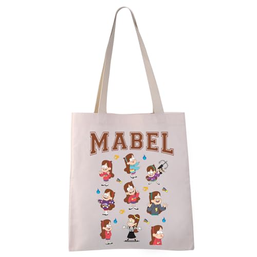 VAMSII Mabel Tote Bag Gravity Falls Shoulder Bag Mystery Shack Gift Cartoon Inspired Reusable Grocery Shopping Bag (MABEL tote)