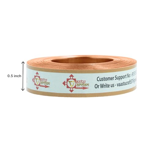 Image of Copper Strip | 0.5 INCH | Pack of 1 | Strip for Vastu Remedy | Width-12mm, Thickness-0.2mm, Length-25 Feet Approx