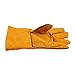 Cowhide Welding Gloves, Flame Retardant Heat Resistant Work Gloves for Metal Fabrication, Heavy Duty Leather Protector for Welding, DIY,