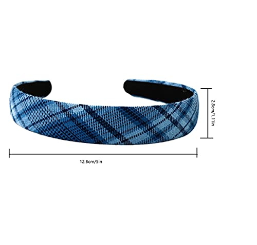 Vbcdgfg 4 Pcs Plaid Headband For Women 1.1 Inch Printed Stripe Hair Bands For Girls Fabric Ribbon Hard Head Piece Satin Wrapped Hairband #TOP1