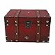 ZJchao Vintage-Aufbewahrungsbox aus Holz, Antike Dekorative Schatztruhe, Großer Exquisiter Behälter mit Schloss für Schmuck, Hergestellt aus Synthetischem Holz und Legierung, Ideales