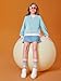 Haloumoning Girls Casual Crewneck Sweatshirts Kids Long Sleeve Oversized Fashion Pullover Tops 5-14 years Sky Blue