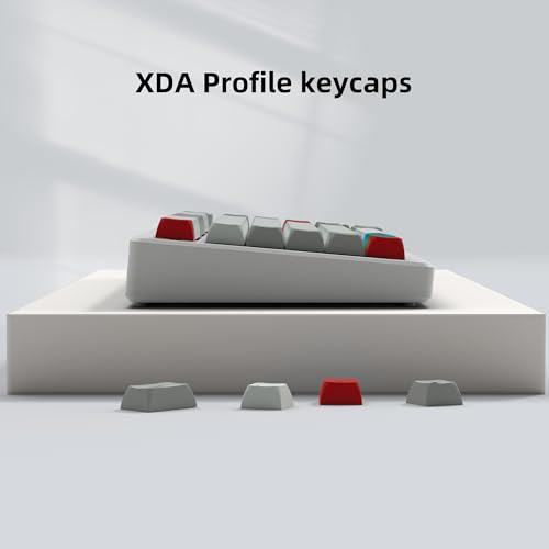 Image of Dagaladoo Retro Grey Double Shot PBT Keycaps, XDA Profile, 75 Percent, Dye-Sub, Custom for Gateron MX Switches Mechanical Keyboard