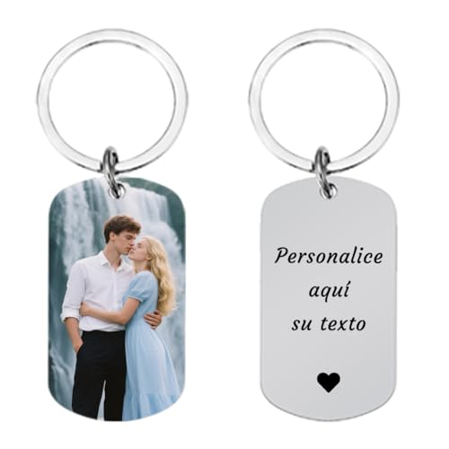 Porta-chaves personalizado com foto e texto - impressão a cores UV - presente personalizado para mãe, pai, avós, família - aniversário, Natal, aniversário, dia da mãe - lembrança única, Vertical