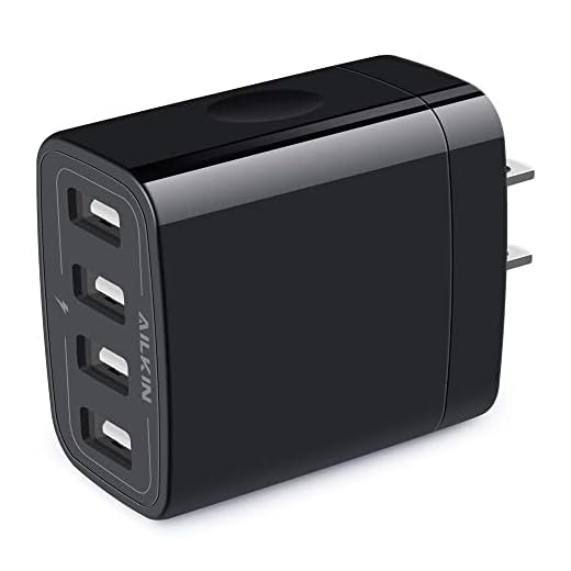 Wall Charger, USB Charger Adapter, AILKIN 4.8A 4Multi Port Fast Charging Station Power Base Block Plug Cube Brick for iPhone 12 11Pro Max/XR/XS/8/7 Plus, Samsung A10e/Note 10+/S10 Kindle Fire USB Plug