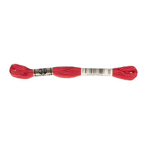 Image of DMC 6-Strand Embroidery Cotton Floss, Bright Christmas Red