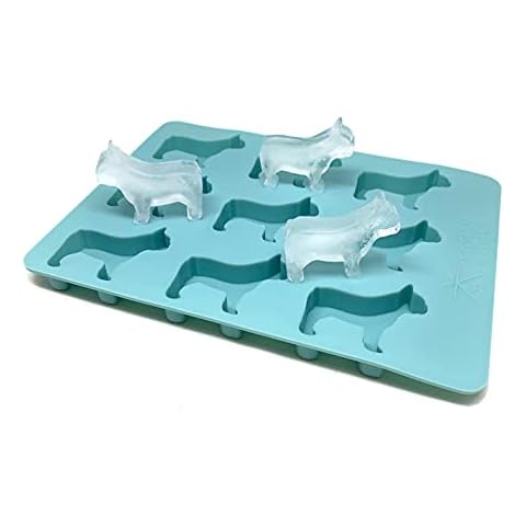 Kasian House French Bulldog Ice Cube Tray and Treat Mold, 9 Frenchie Shaped Molds, BPA Free and Heat Resistant, Chocolate Mold Cover