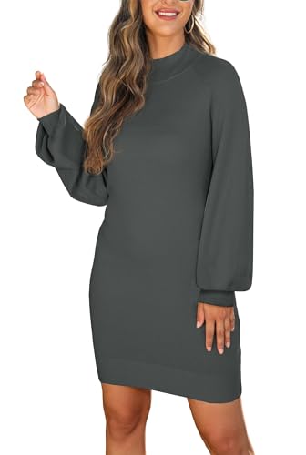 Image of GRECERELLE 2026 Womens Fall Winter Mock Neck Mini Pullover Sweater Dress