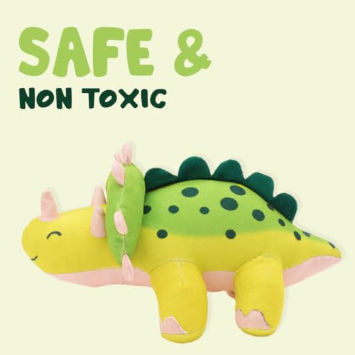 Image of Mutt of Course Jurassic Triceratops Squeaky Dog Toy | Interactive Plush Plaything | Fun Chew Accessory for Large Breeds and Puppies