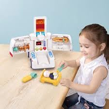 Beauty Hub Ambulance Rescue Vehicle Toy Car – Opening Doors Play Kit with Lights Music and Sounds Siren, 4 Equipments for Pretend Doctor Patient Medical Playset Learning.