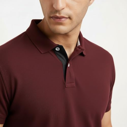 Image of Men's Premium Cotton Pique Polo T-Shirt, Classic Fit Short Sleeve Casual Summer Shirt, Soft & Breathable Fashion Polo