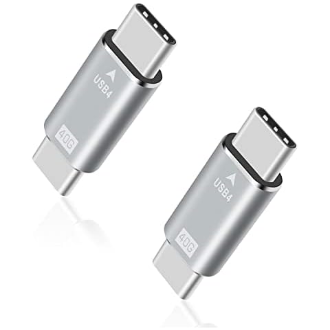 Duttek USB C to USB C Adapter, 40Gbps USB Type C Coupler, USB C Male to Male Adapter Support 100W 8K@60Hz for Thunderbolt 4/3, MacBook Pro/Air, Laptop, Phones and More Type C Devices (2 Pack) Cover