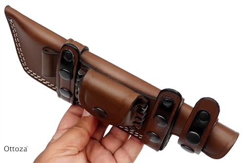 Ottoza TOP GRAIN Leather Knife Sheaths for Fixed Blade Knives, RIGHT HAND Leather Knife Sheath for Belt, Leather Knife Holster Belt Knife Holder, Horizontal Knife Sheath for Belt No:103