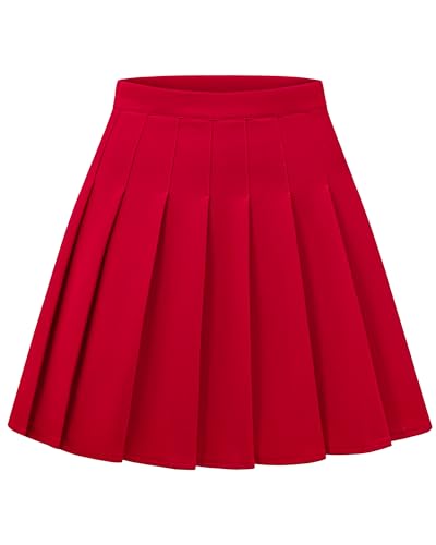 Image of Pleated Skirts for Women, High-Waisted A-Line Mini Tennis Skater Skirt | Easy pull-on elastic waist, Clean solid color, School uniform outfits, Cheerleader outfits, Everyday campus wear