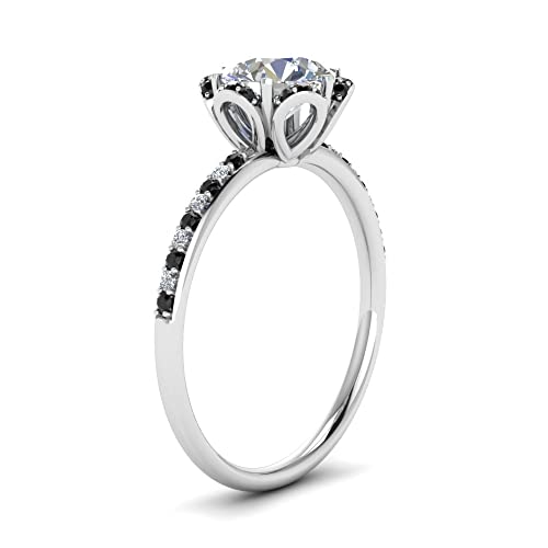 Image of 55Carat Choose Your Gemstone 6 Petal Ring Sterling Silver Round Shape Halo Engagement Rings Well Shaped for Any Gift Giving Occassion Modern Style Enchating Women US Size 4 to 12